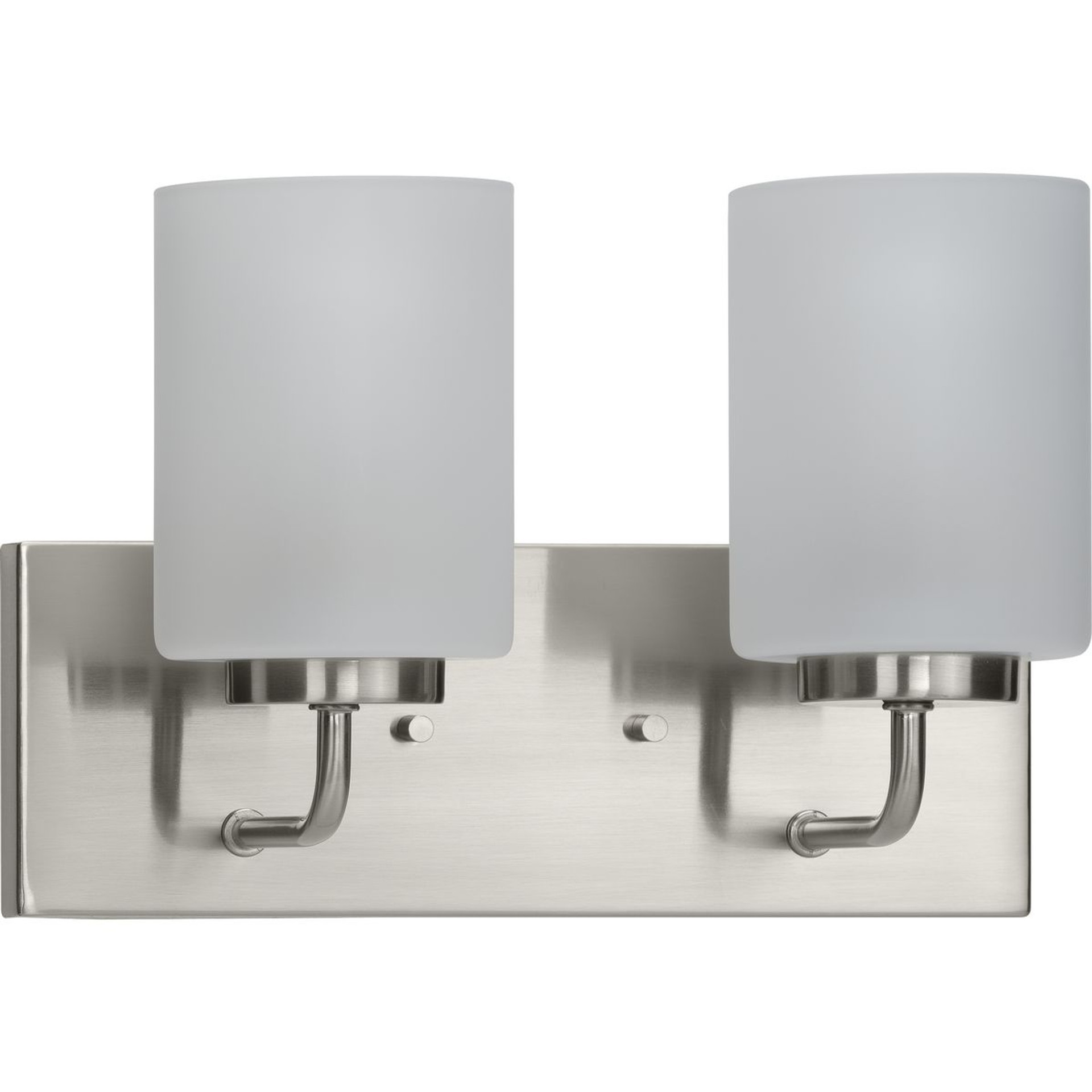 Progress Lighting Bath & Vanity Light - Merry Collection Two-Light Brushed Nickel and Etched Glass Transitional Style Bath Vanity Wall Light - Model P300328-009