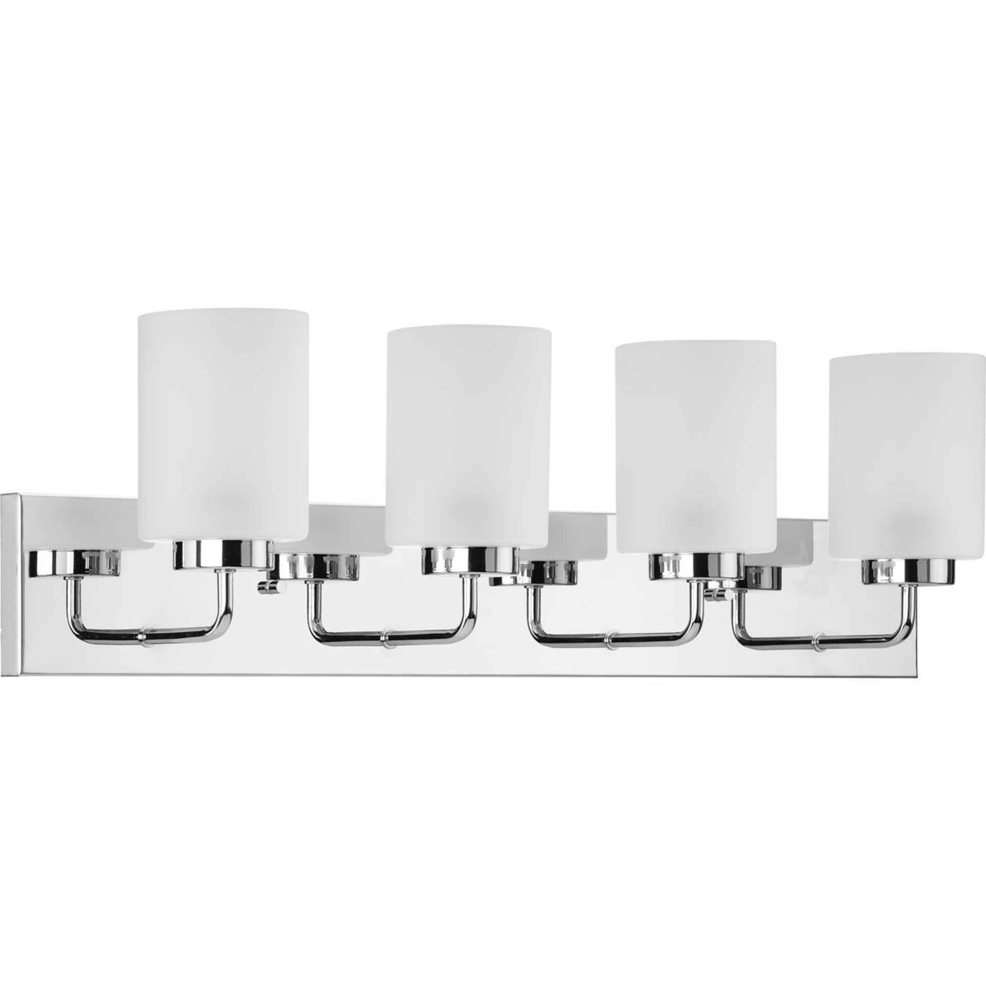 Progress Lighting Bath & Vanity Light - Merry Collection Four-Light Polished Chrome and Etched Glass Transitional Style Bath Vanity Wall Light - Model P300330-015