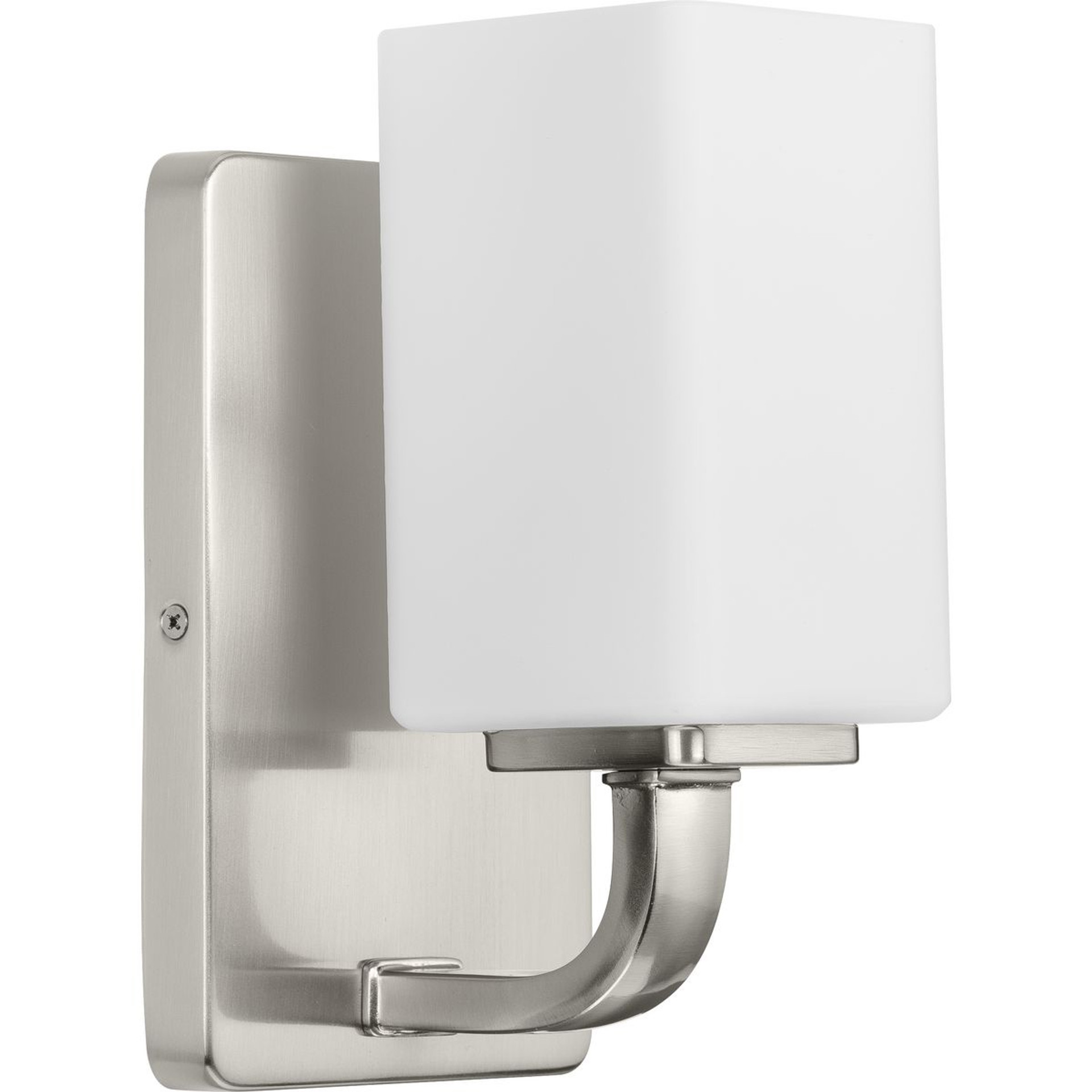 Progress Lighting Bath & Vanity Light - Cowan Collection One-Light Modern Brushed Nickel Etched Opal Glass Bath Vanity Light - Model P300368-009