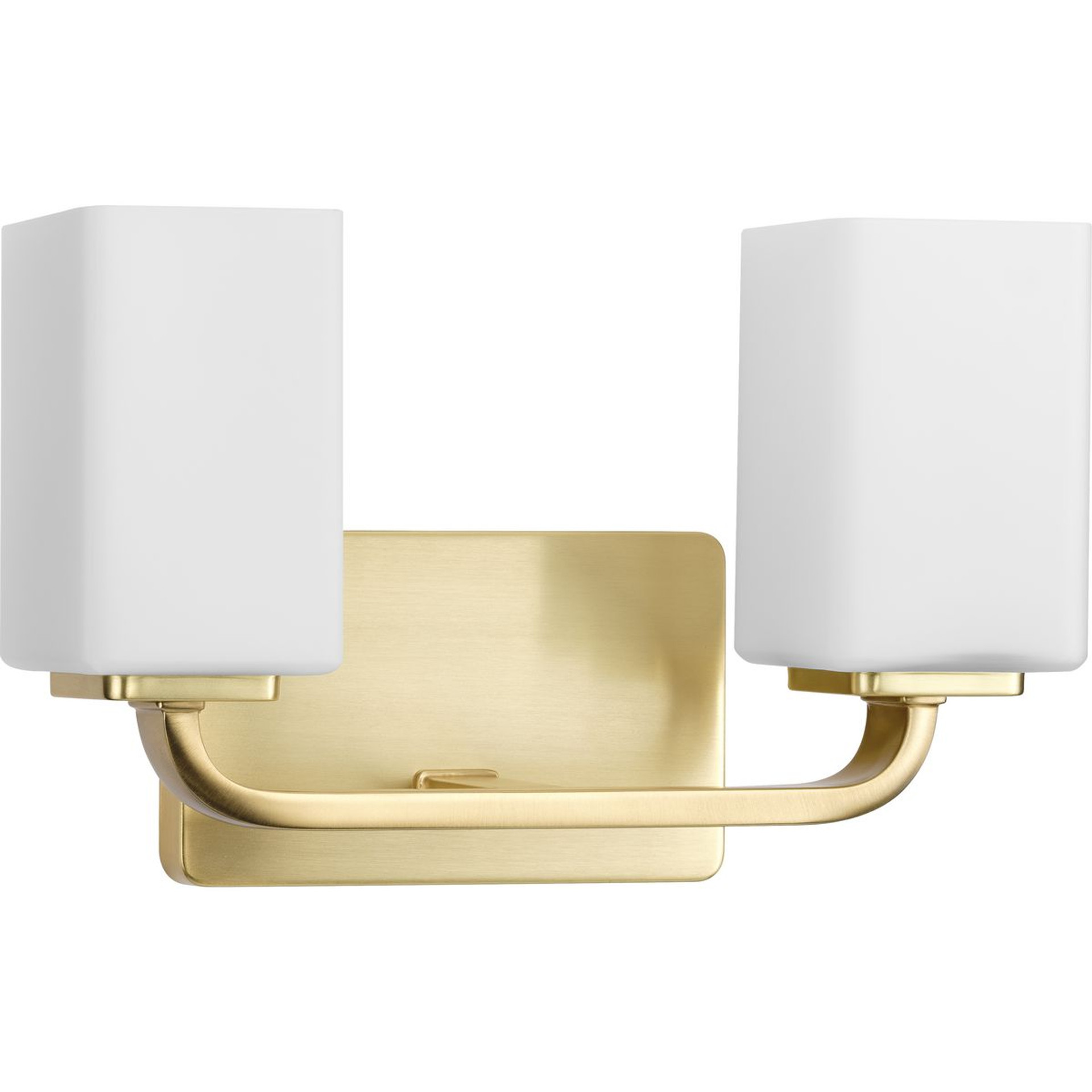 Progress Lighting Bath & Vanity Light - Cowan Collection Two-Light Modern Satin Brass Etched Opal Glass Bath Vanity Light - Model P300369-012