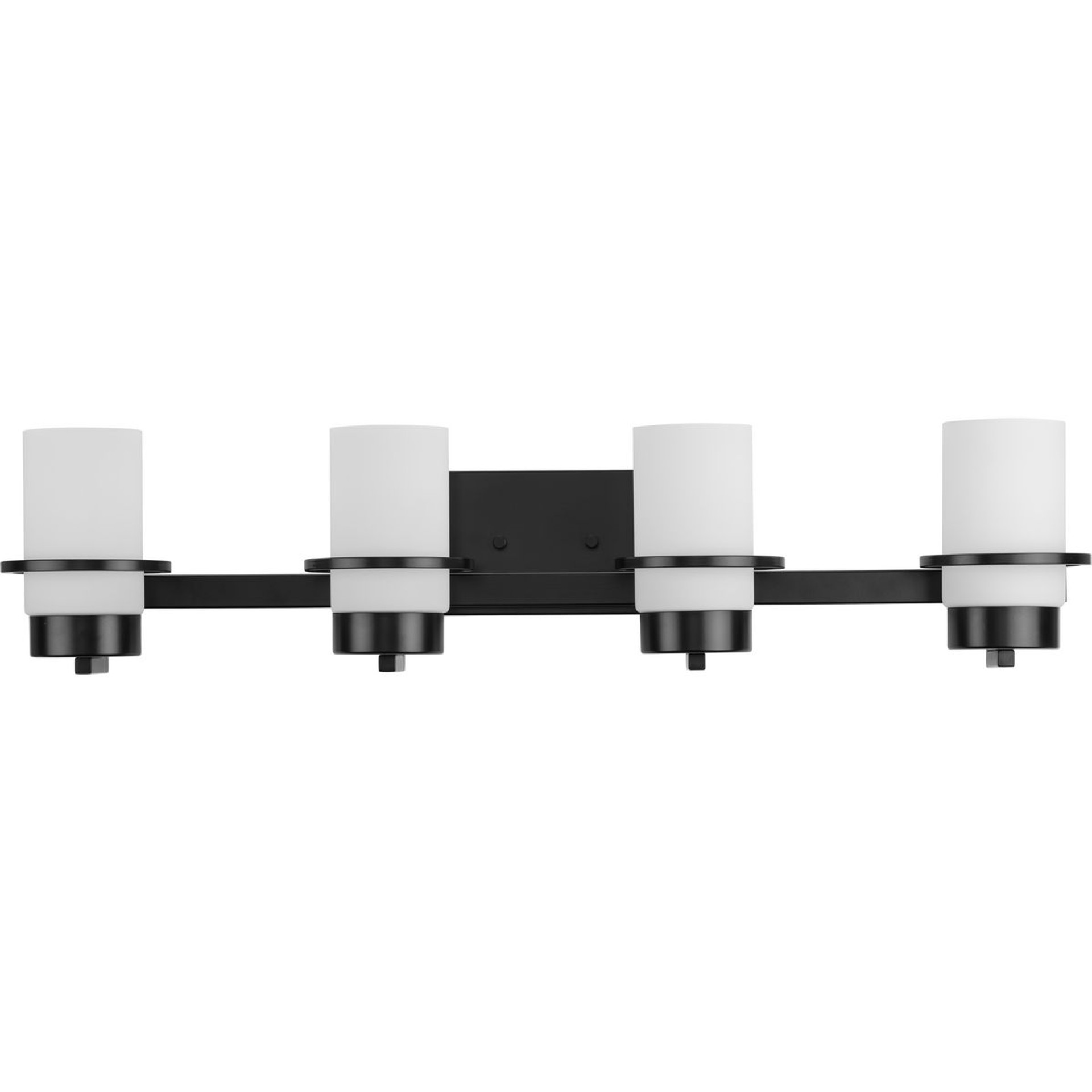 Progress Lighting Bath & Vanity Light - Reiss Collection Four-Light Modern Farmhouse Matte Black Vanity Light - Model P300416-31M