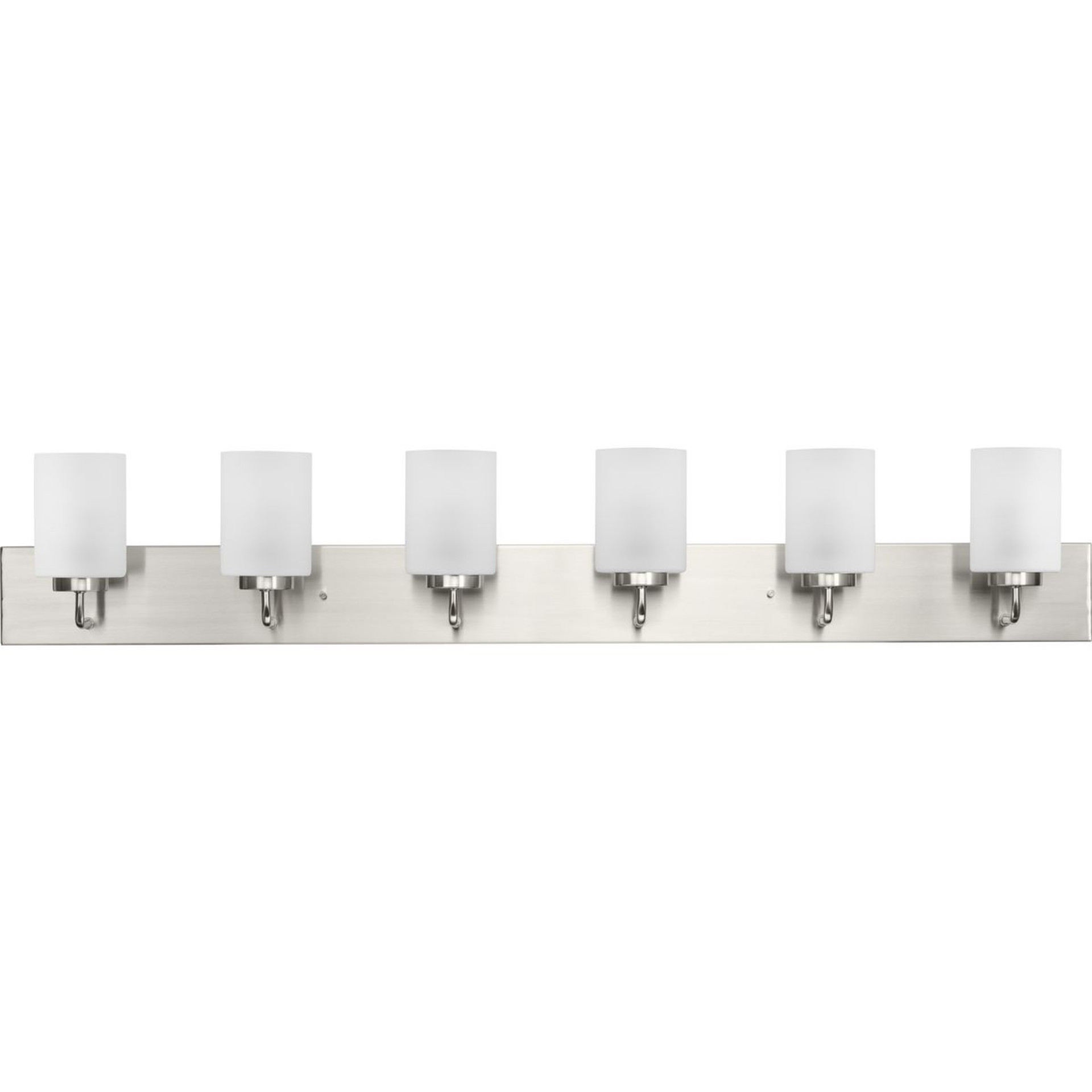 Progress Lighting Bath & Vanity Light - Merry Collection Six-Light Brushed Nickel and Etched Glass Transitional Style Bath Vanity Wall Light - Model P300421-009