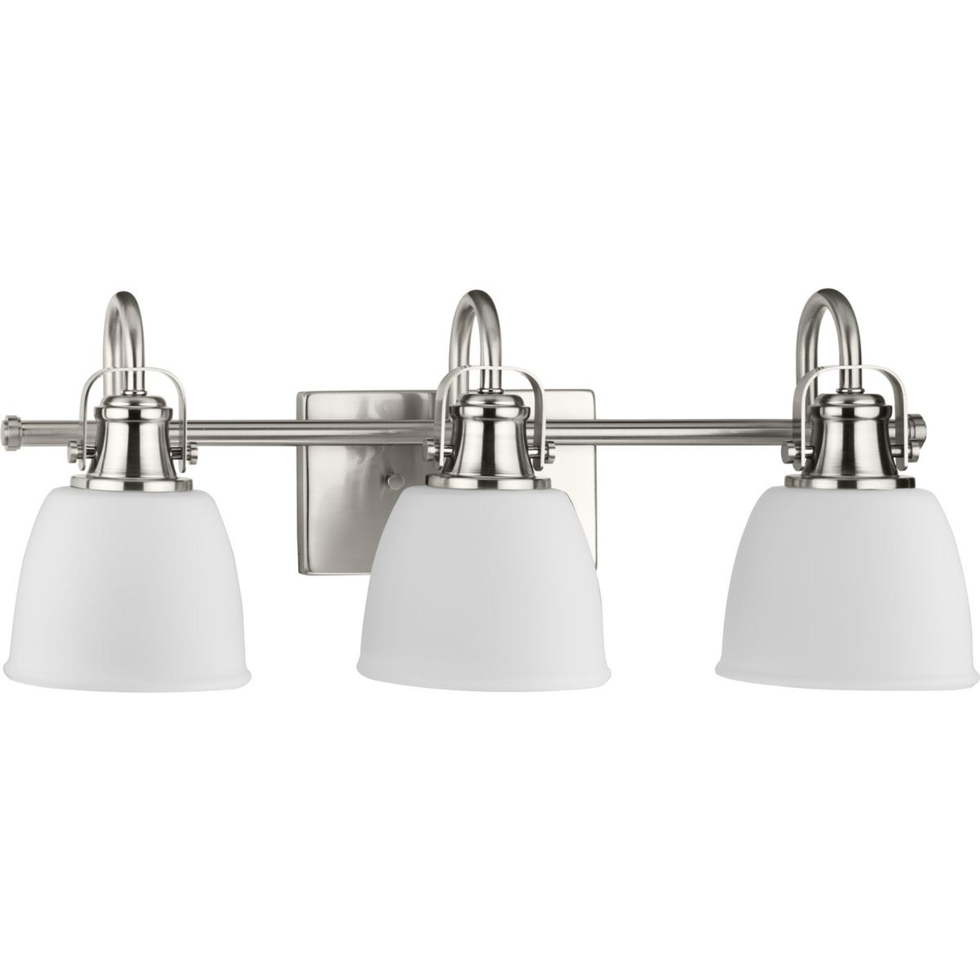 Progress Lighting Bath & Vanity Light - Preston Collection Three-Light Brushed Nickel Coastal Bath and Vanity Light - Model P300428-009