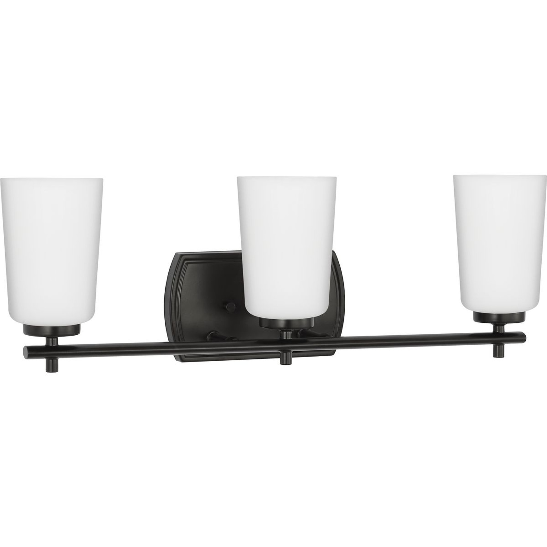 Progress Lighting Bath & Vanity Light - Adley Collection Three-Light Matte Black Etched Opal Glass New Traditional Bath Vanity Light - Model P300467-31M