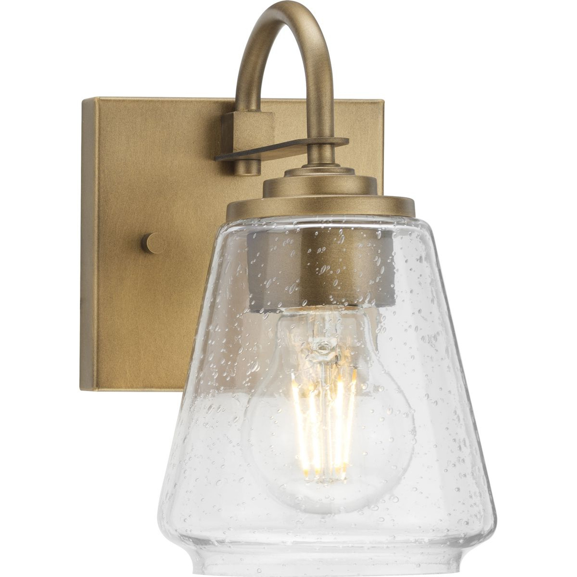 Progress Lighting Bath & Vanity Light - Martenne Collection One-Light Aged Bronze Modern Farmhouse Vanity Light - Model P300472-196