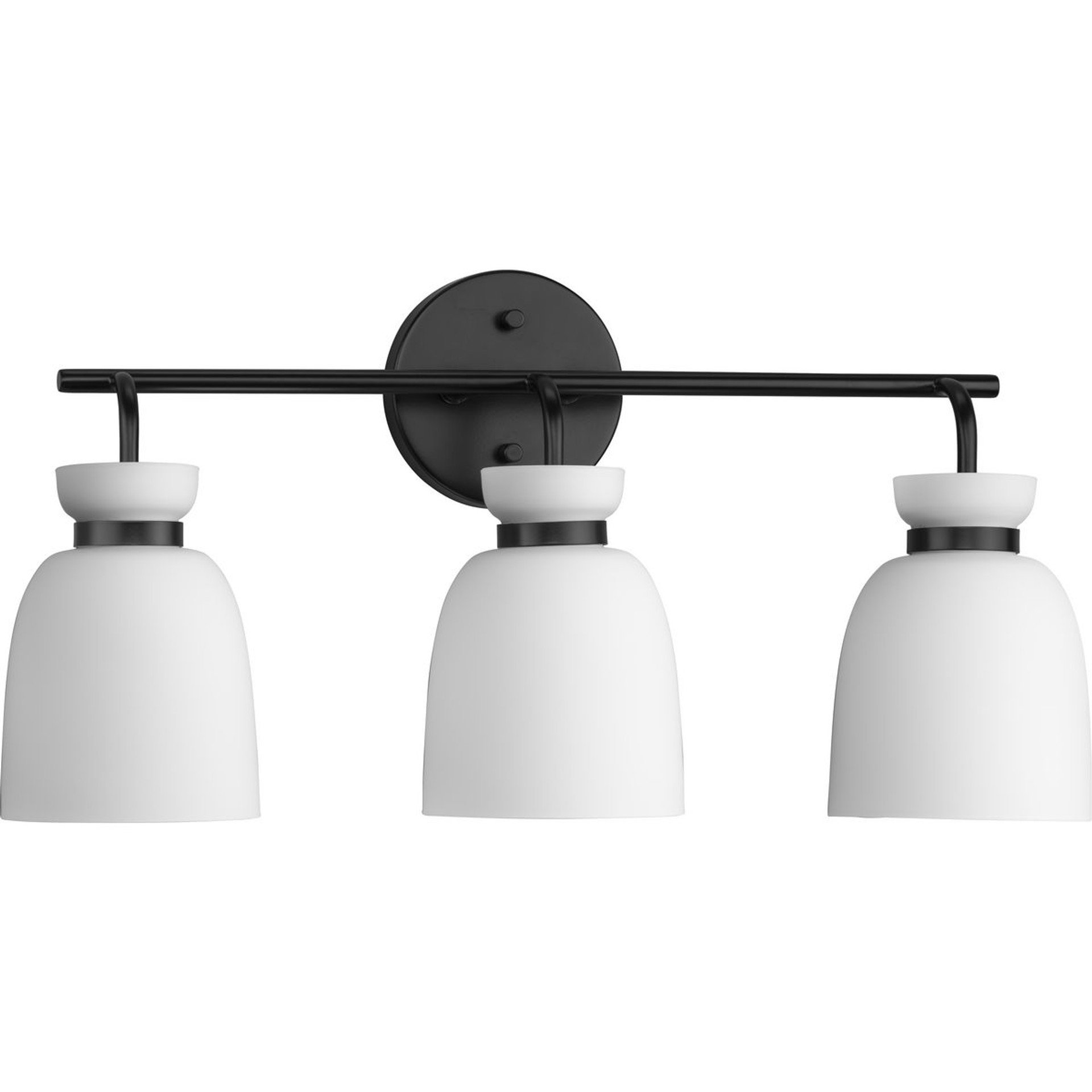 Progress Lighting Bath & Vanity Light - Lexie Collection Three-Light Matte Black Contemporary Vanity Light - Model P300486-31M