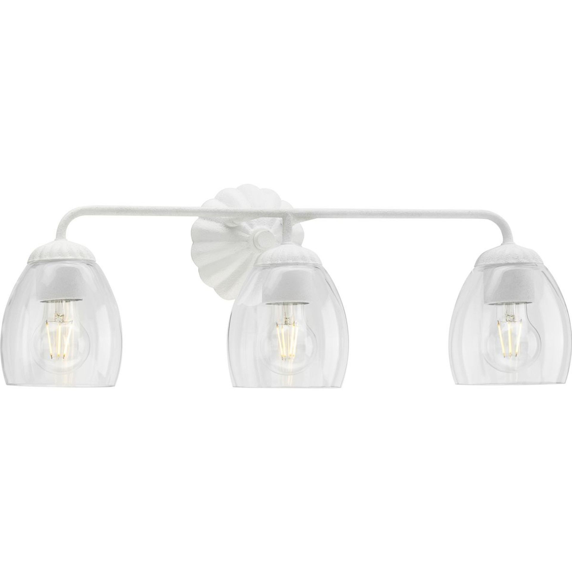 Progress Lighting Bath & Vanity Light - Quillan Collection Three-Light White Plaster Transitional Bath & Vanity Light - Model P300490-197