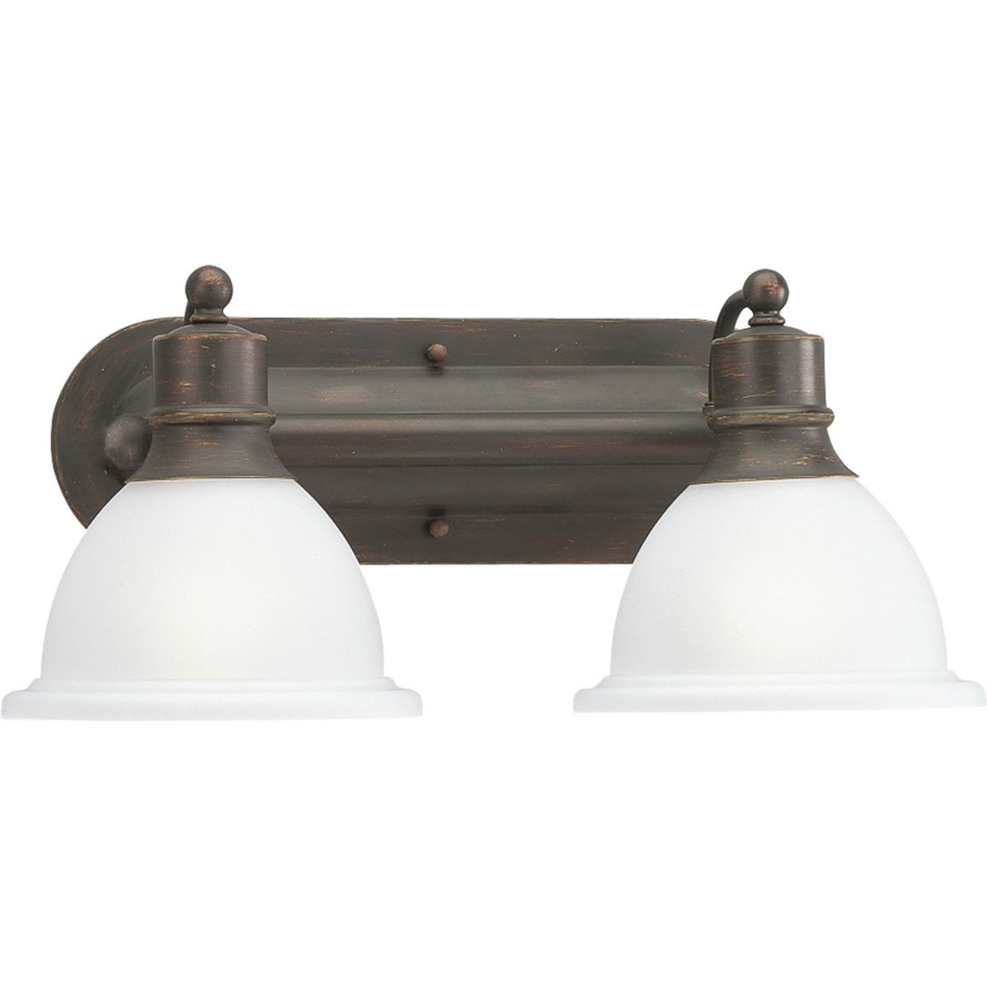 Progress Lighting Bath & Vanity Light - Madison Collection Two-Light Antique Bronze Etched Glass Traditional Bath Vanity Light - Model P3162-20