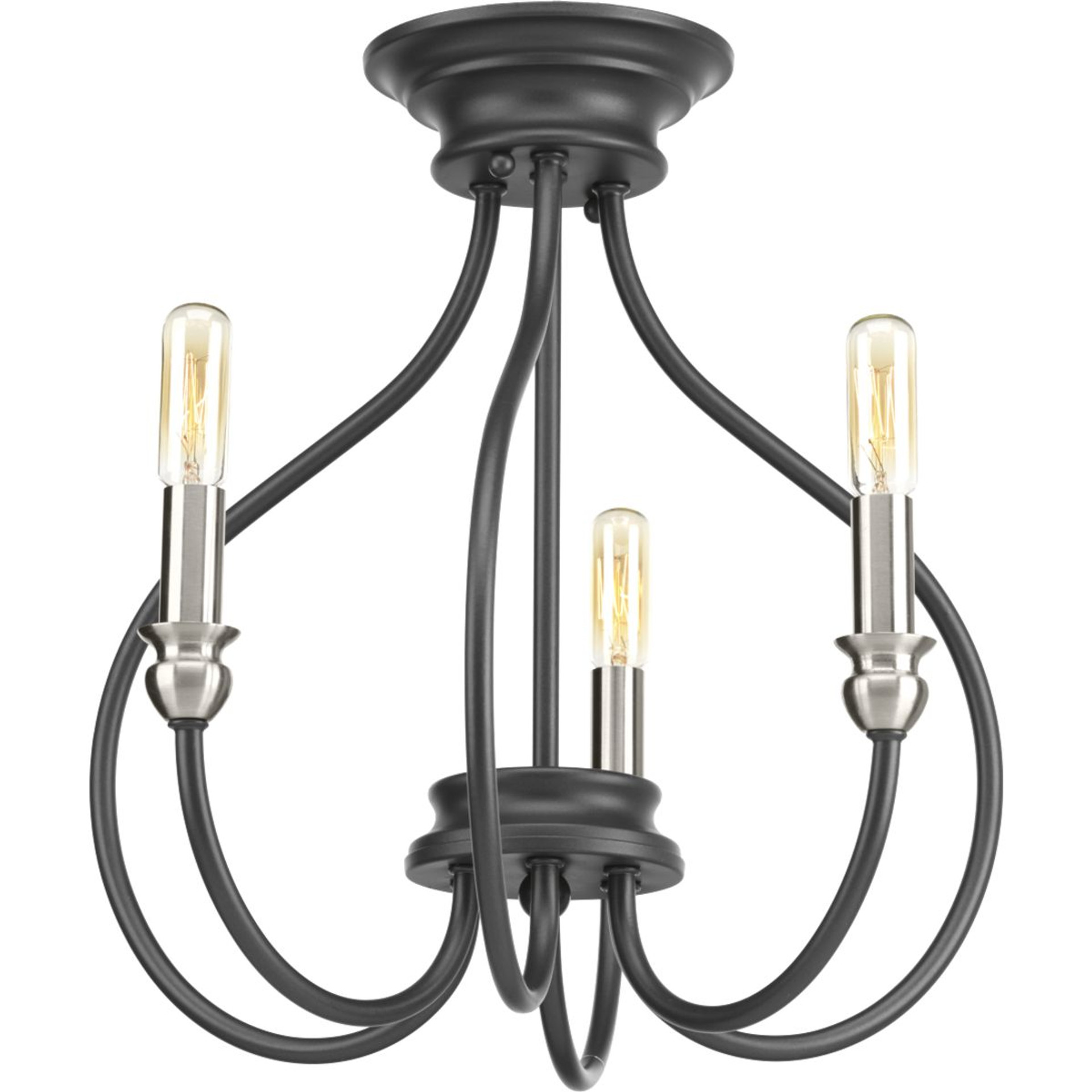 Progress Lighting Close-to-Ceiling Light - Whisp Collection Three-Light Semi-Flush Convertible - Model P350042-143