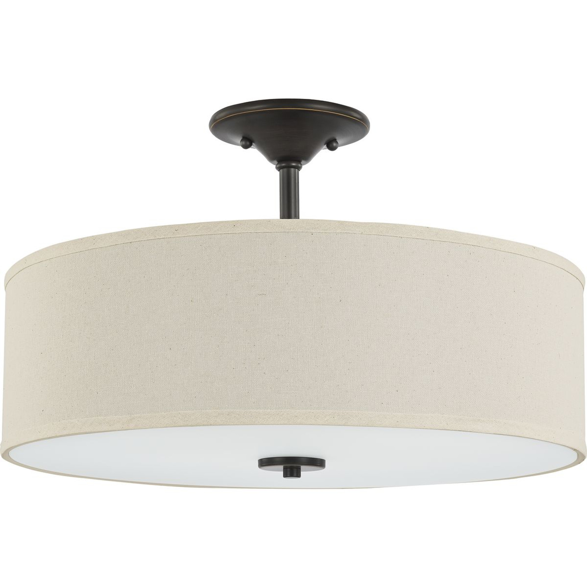 Progress Lighting Close-to-Ceiling Light - Inspire Collection Antique Bronze Three-Light 18" Semi-Flush Mount - Model P350168-020