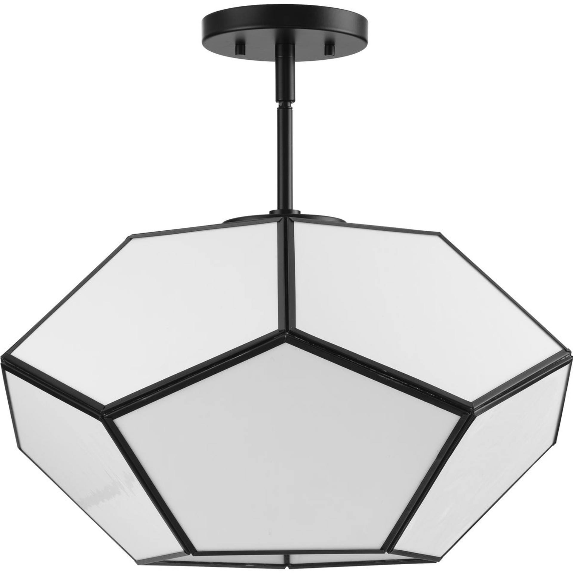 Progress Lighting Close-to-Ceiling Light - Latham Collection 18 in. Three-Light Matte Black Contemporary Flush Mount - Model P350261-31M