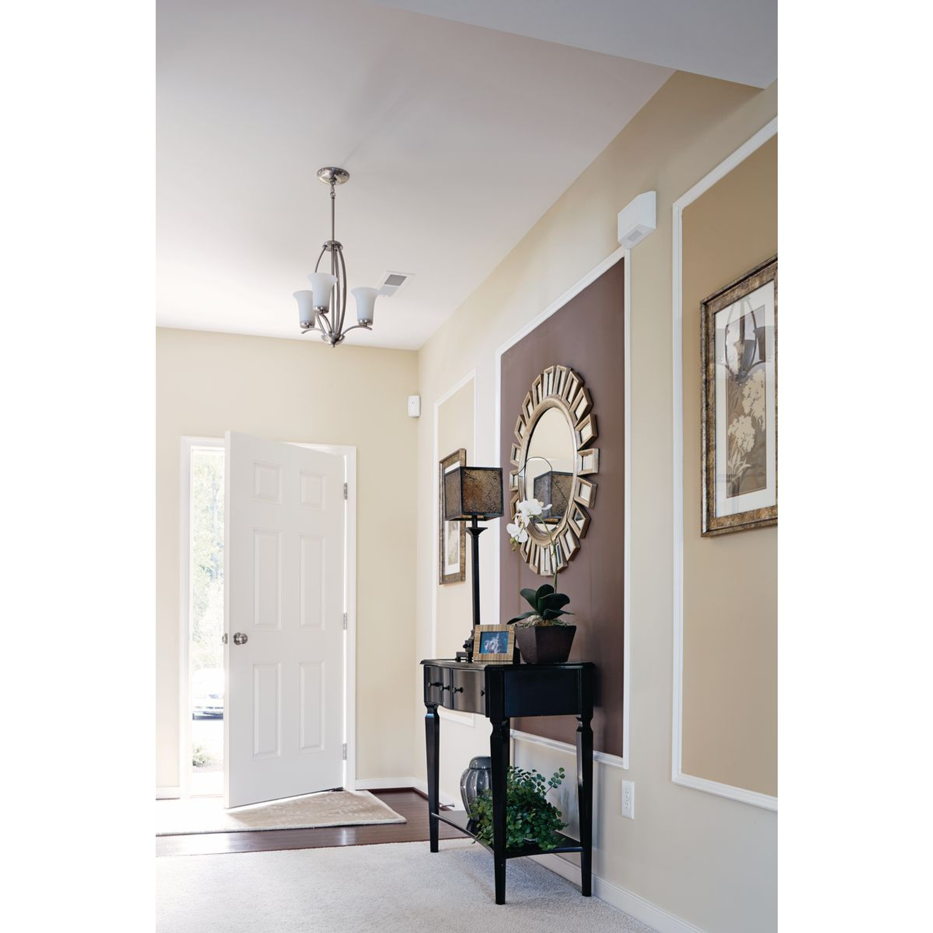 Progress Lighting Joy Collection Three-Light Foyer Chandelier - Dry Location Listed Application Shot Model P3587-09