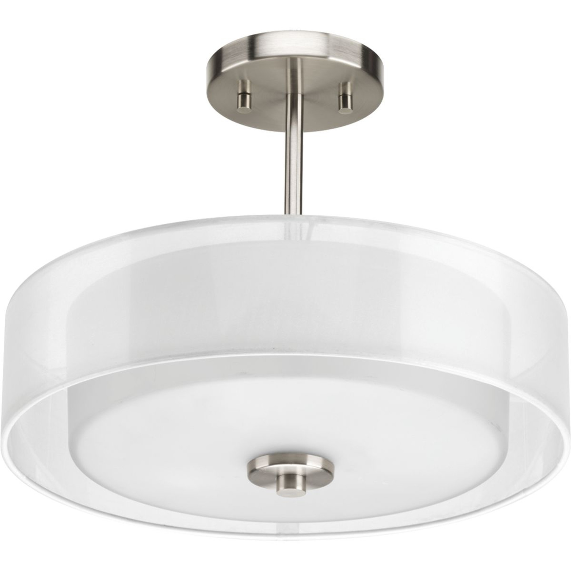 Progress Lighting Close-to-Ceiling Light - Invite Collection Three-Light 15" Semi-Flush Convertible - Model P3694-09