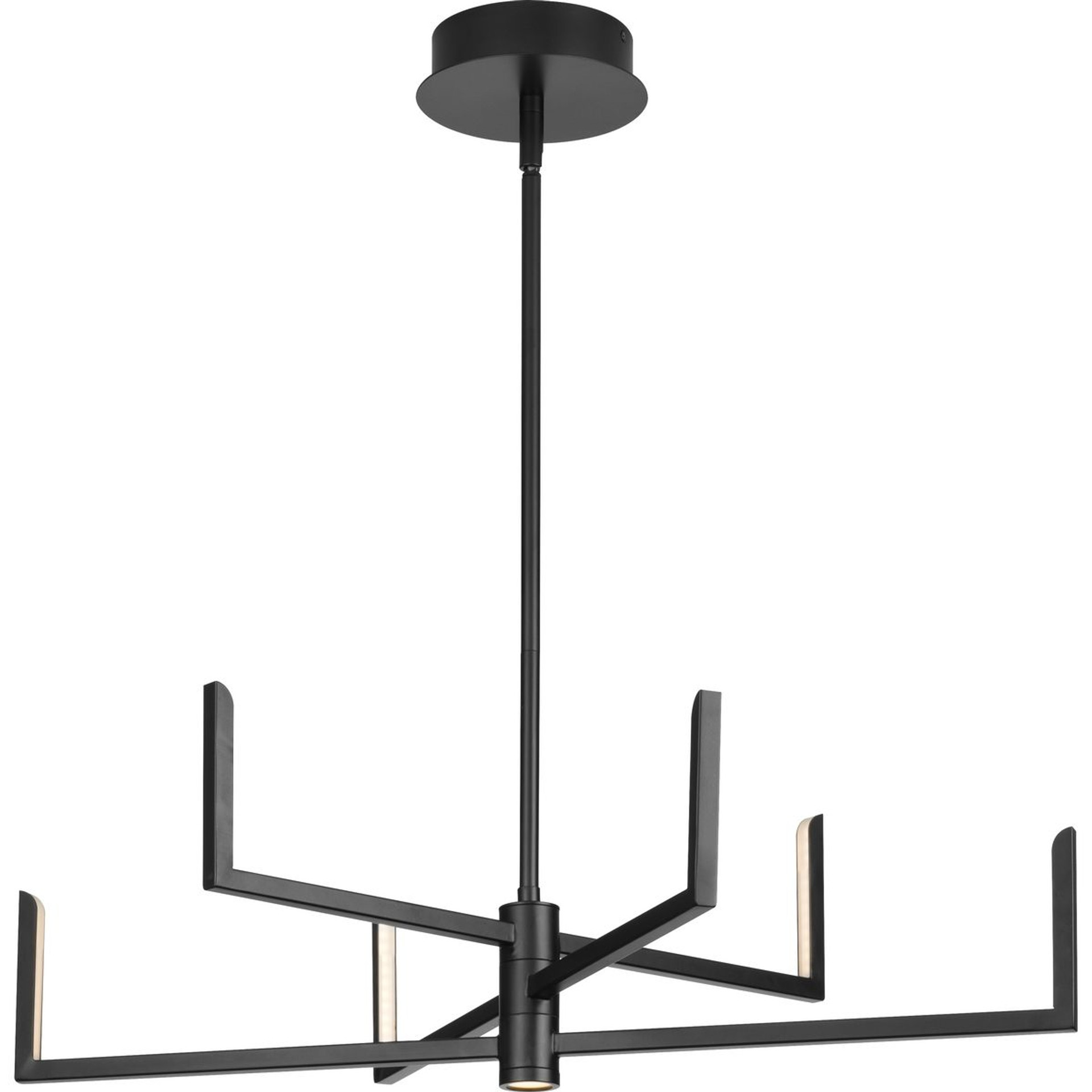 Progress Lighting Chandeliers Light - Pivot LED Collection Six-Light Textured Black Modern Style Chandelier with Downlight - Model P400260-031-30