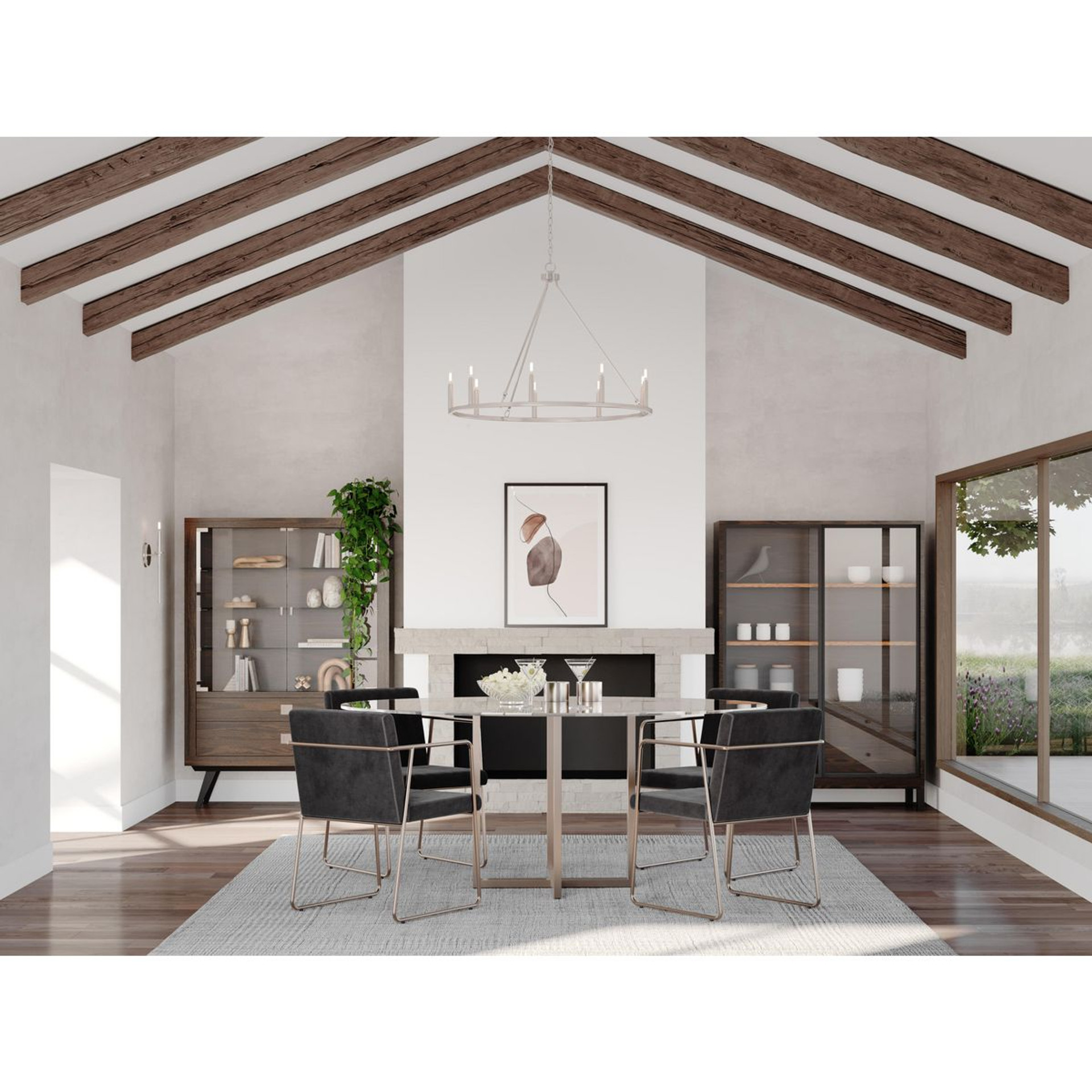 Progress Lighting Gilliam Collection Nine-Light Brushed Nickel New Traditional Chandelier - Dry Location Listed Application Shot Model P400314-009