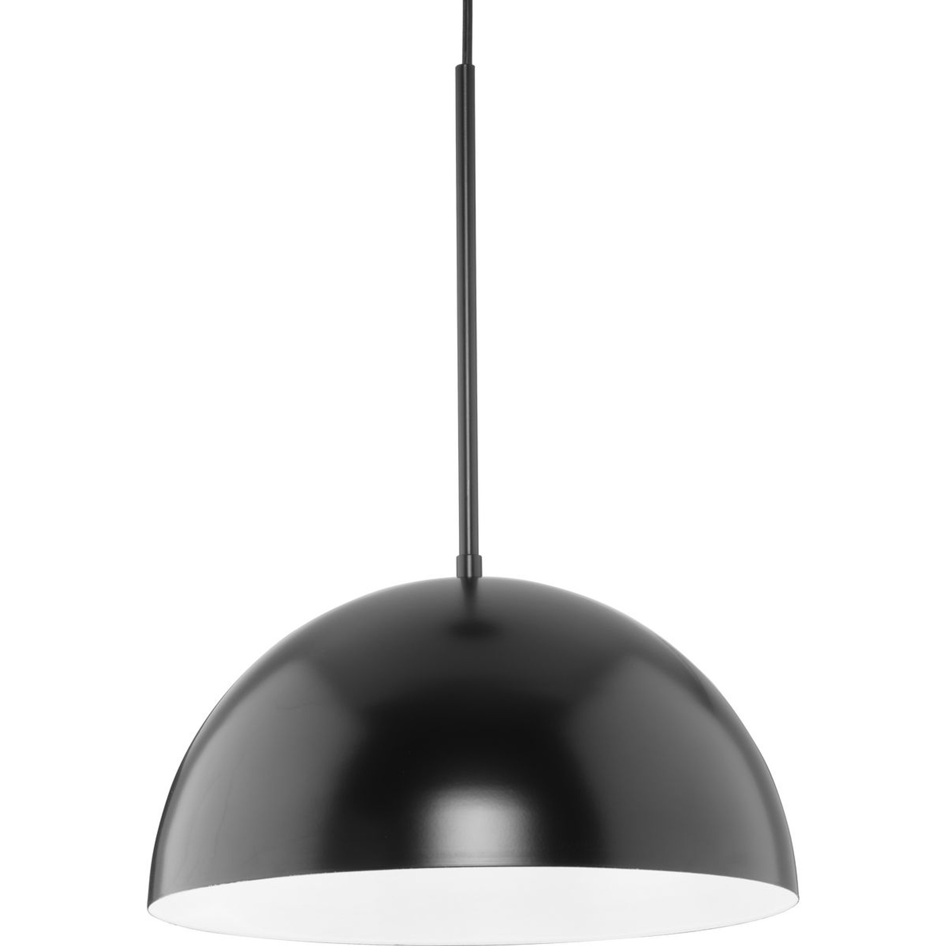 Progress Lighting Pendants Light - Perimeter Collection One-Light Matte Black Mid-Century Modern Pendant with metal Shade - Model P500379-31M