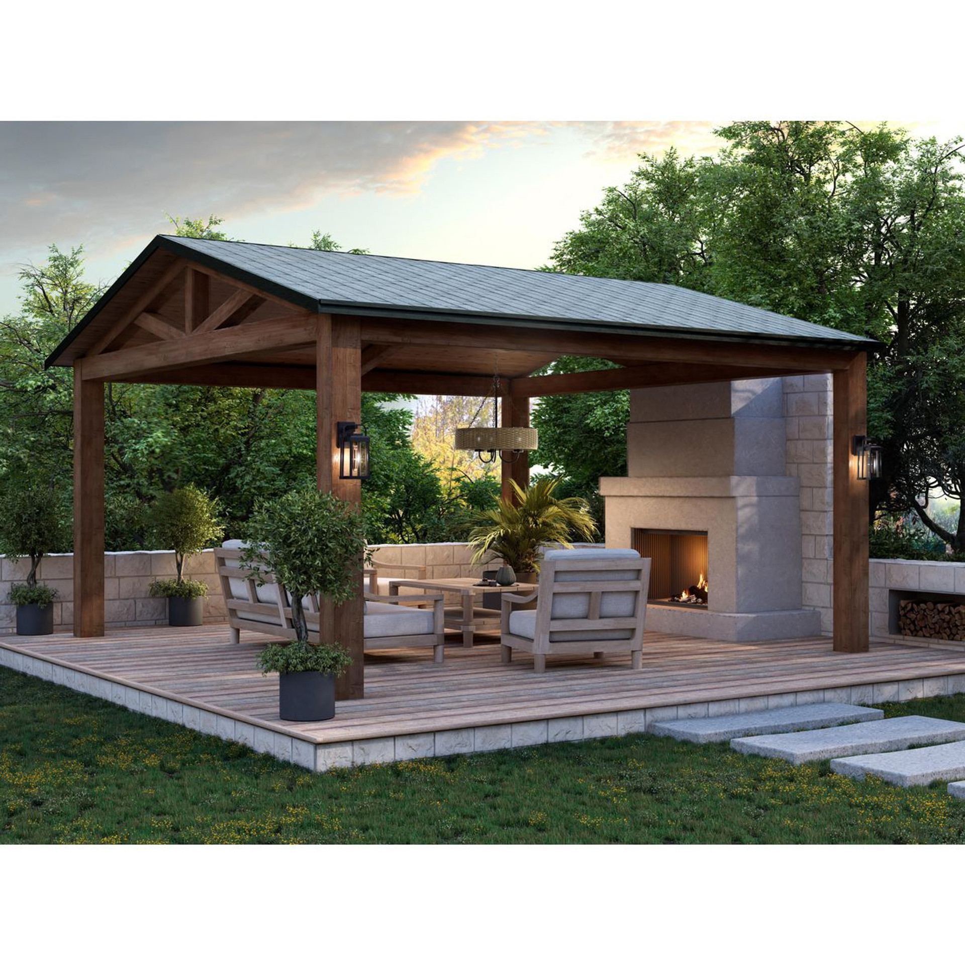 Progress Lighting Walcott Collection One-Light Antique Bronze with Brasstone Accents Clear Glass Transitional Outdoor Wall Lantern Light - Wet Location Listed Application Shot Model P560286-020