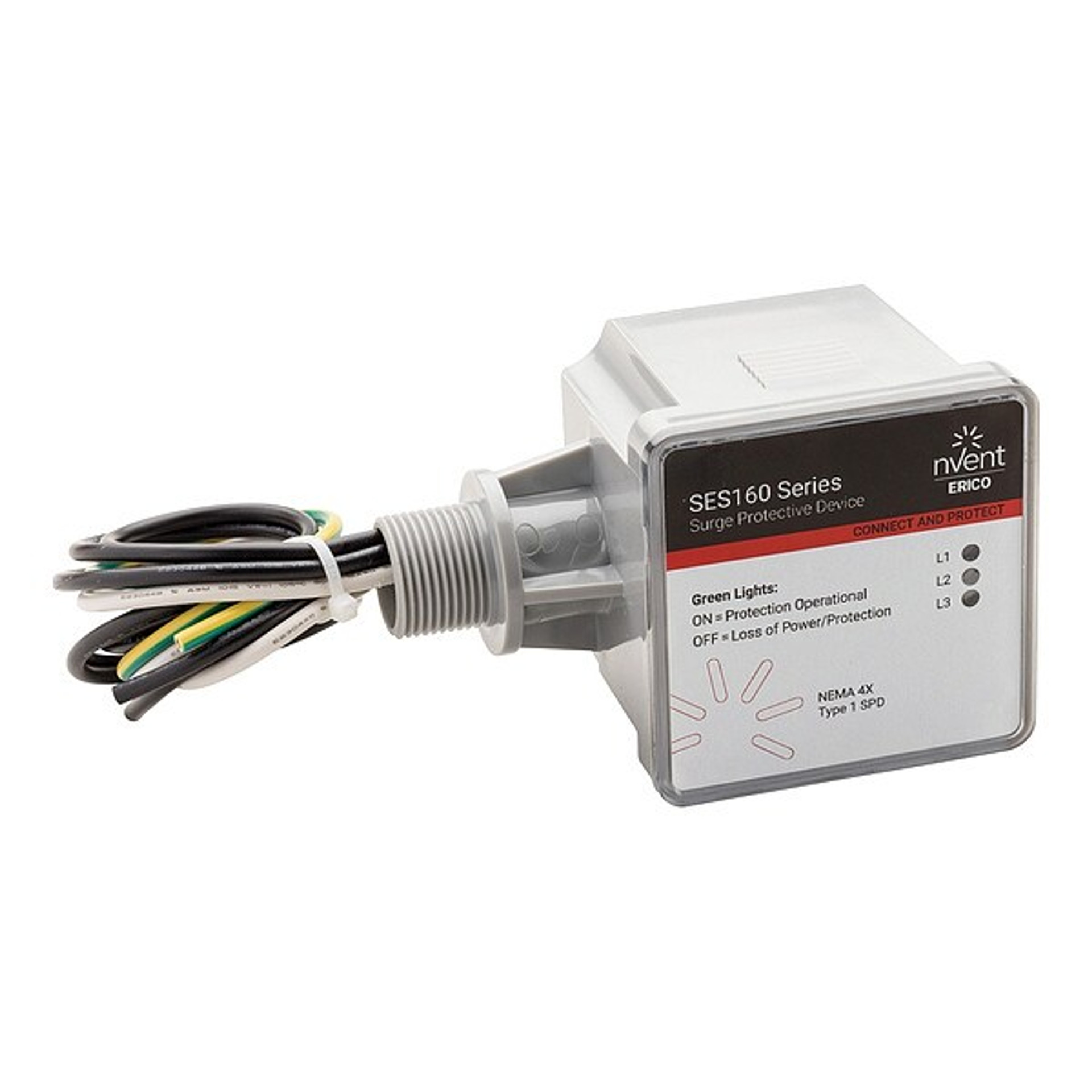 NVENT ERICO Surge Protection Device, 1 Phase, 240V, 1 Poles, 2 Wires + Ground - SES160B240V