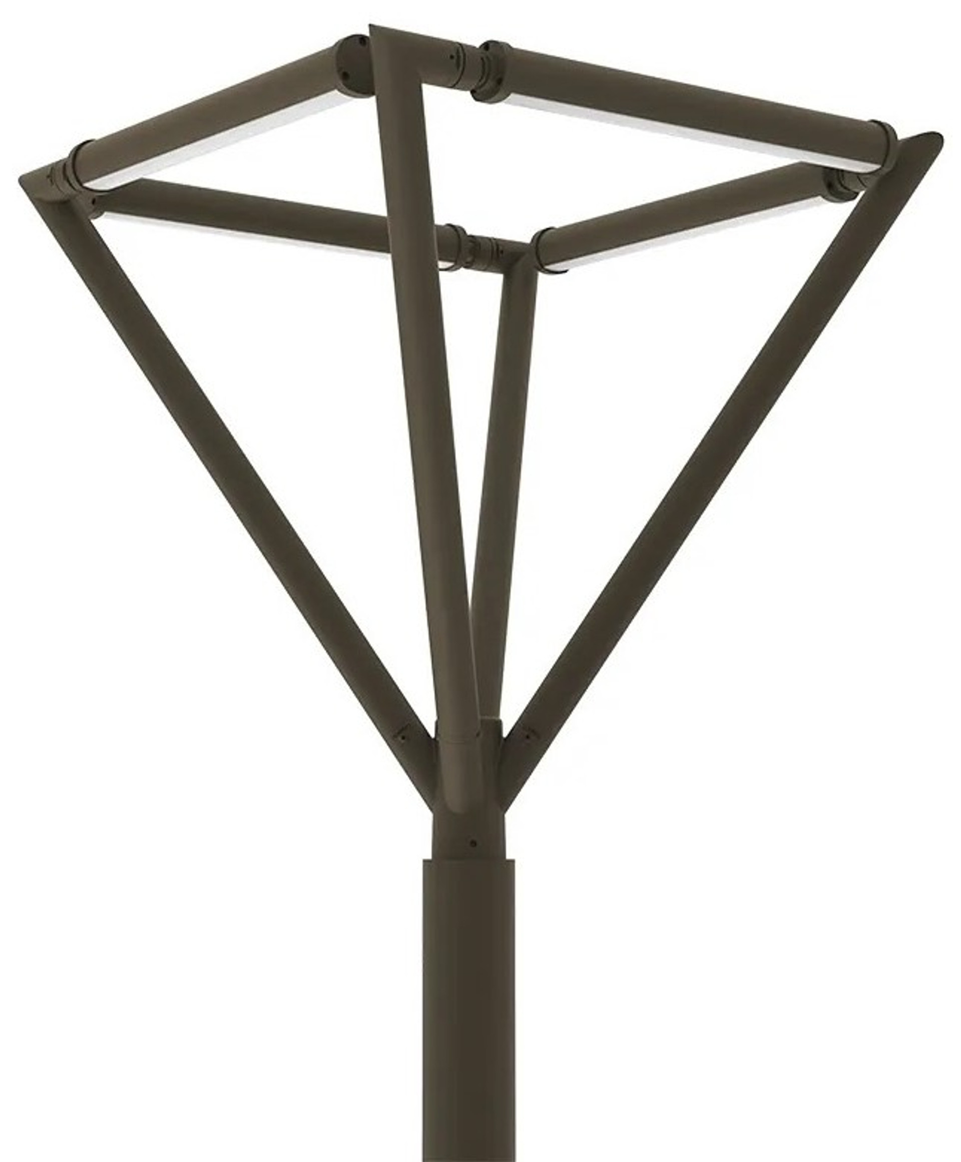LED Tree Of Light - Quadruple Arm 4 Light Configuration - 100 Watt 12500 Lumens - 120-277V - Color Temperature Selectable 30K/40K/50K - Bronze Finish