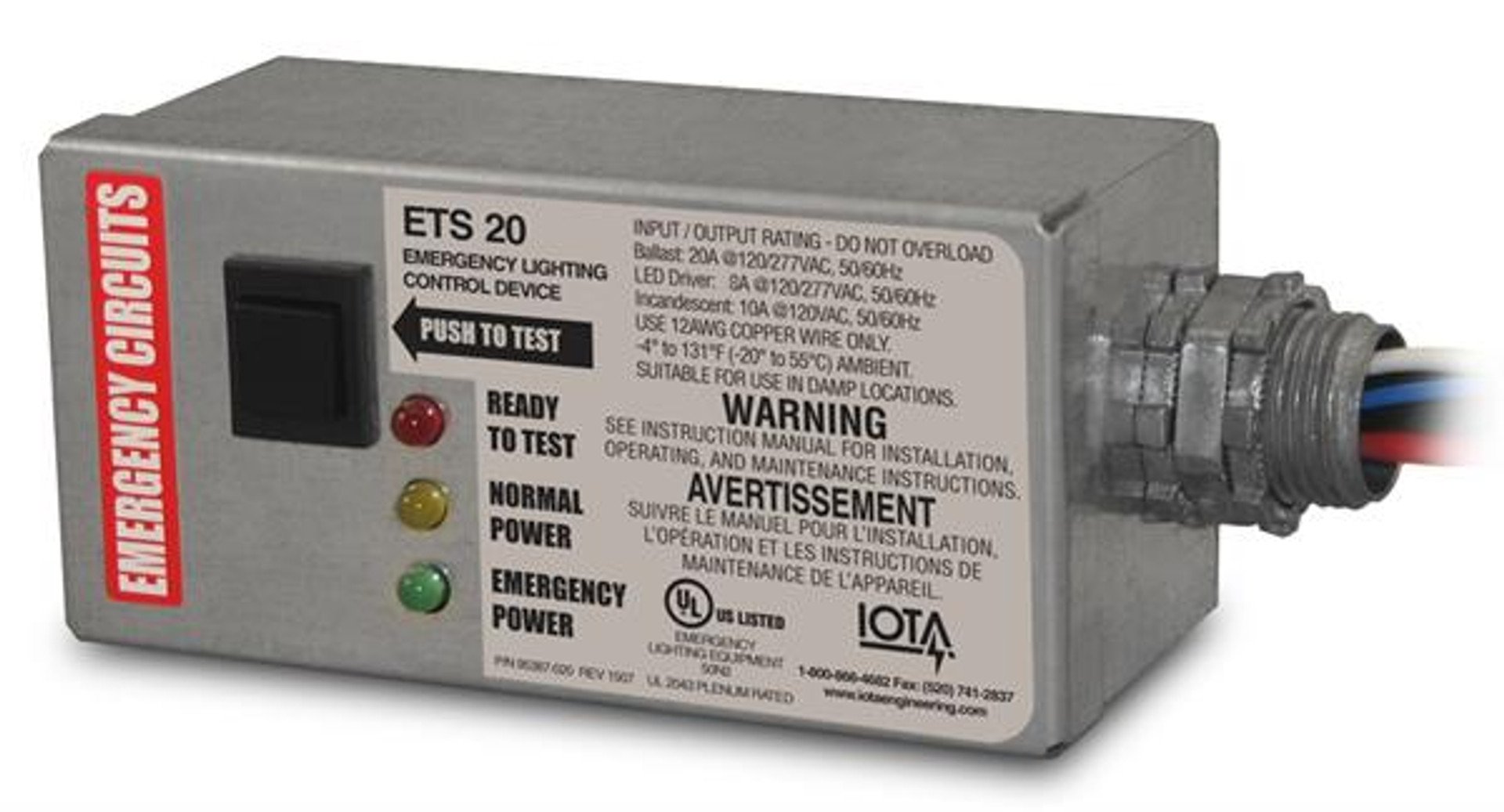 Lithonia ETS20 DR HITEMP M20 - Emergency Control Device, 0-10V Dimming Relays