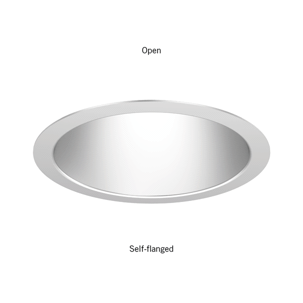 Lithonia EVO6 AR LD TRIM U - Evo 6In Round Open Downlight, Clear Reflector, Matte-Diffuse, Trim, Unit Pack