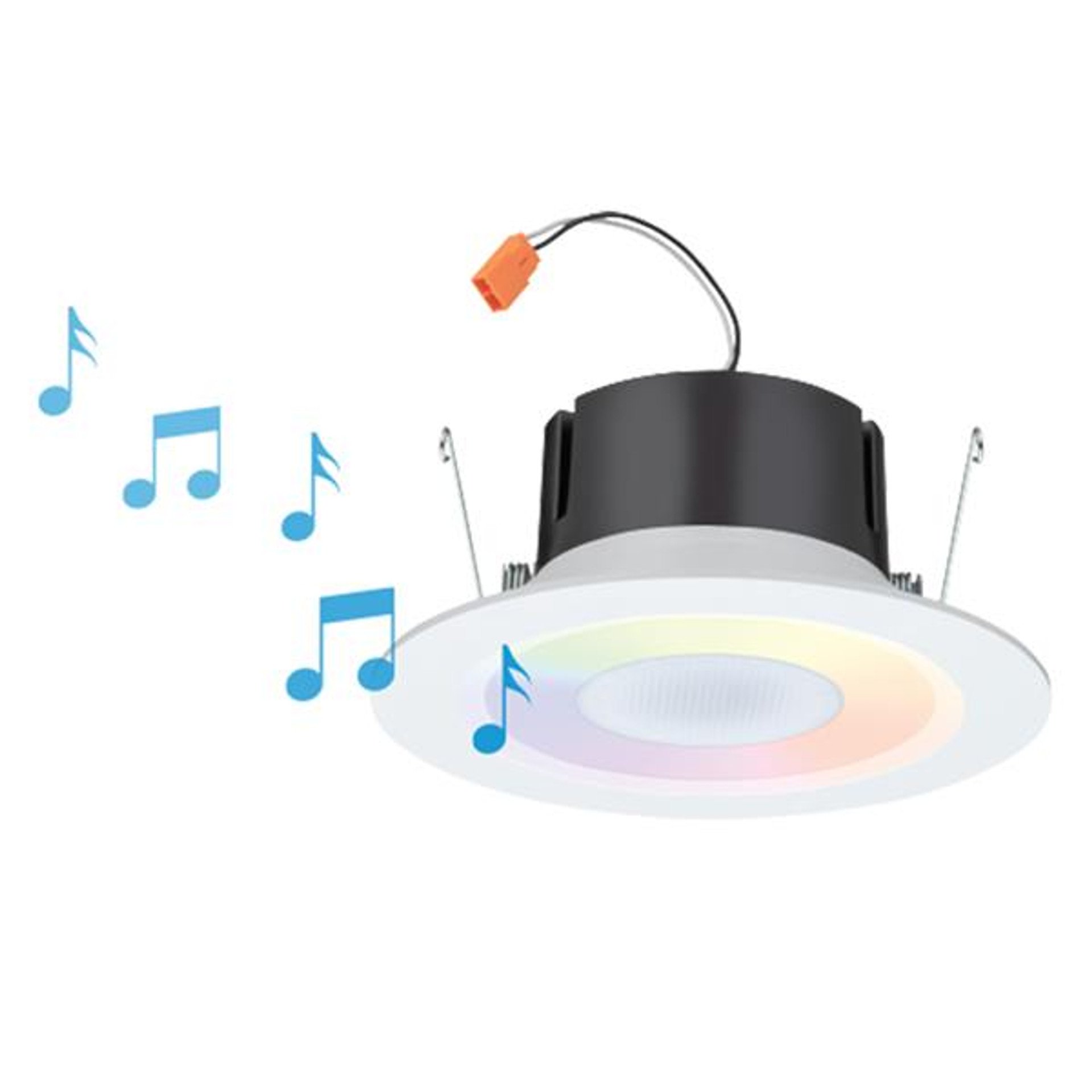 Lithonia J6SLC RGBW MW M6 - 6In Smart Rgbw Speaker Downlight, Dynamic Color Red Green Blue White, Matte White, Master Pack Of 6