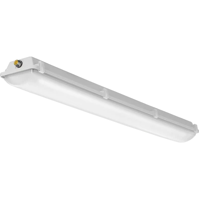 Model FEM L48 4000LM IMAFL MD MVOLT GZ10 40K 80CRI - Low-profile enclosed and gasketed industrial LED ,48IN,4,000LM,Acrylic, linear ribbed frosted lens,Medium,120V-277V,Generic driver 0-10V dimming,4000K,80 color rendering index