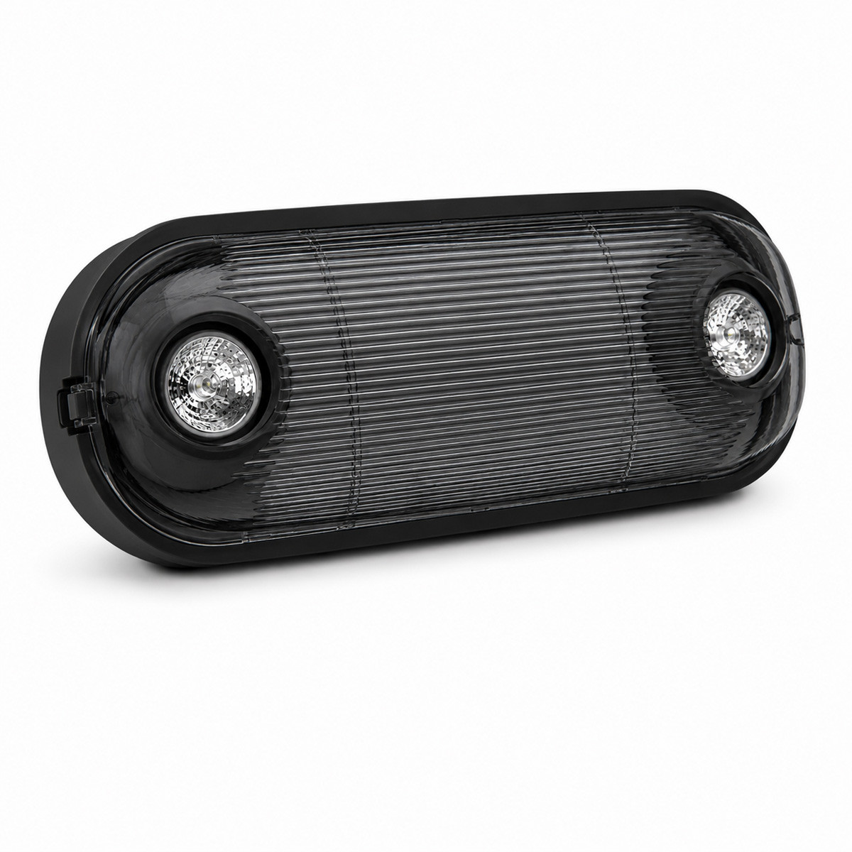 2 Lamp, Weatherproof Emergency Fixture, Black Housing, 120 277V, Ultra bright MR16 lamps