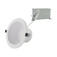 Satco S11810-80-959-K - 4 Inch LED Commercial Downlight - Selectable 8.5/11/14.5 Watt - 600-1020 Lumens - Color Selectable 27K/30K/35K/40K/50K - 120V - New Construction Plate Included - Wide 80 Degree beam