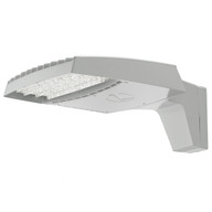 RSX LED Area Light, Size 1, 7479 Lumens, 4000K Cool White, Type IV Forward Beam, 120-277V, Round pole mounting, Natural aluminum finish - RSX LED1 LED P1 40K R4 MVOLT RPA DNAXD