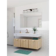 Progress Lighting Bravo Collection Five-Light Bath & Vanity - Damp Location Listed Application Shot Model P2016-20W