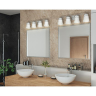 Progress Lighting Cascadia Collection Four-Light Bath & Vanity - Damp Location Listed Application Shot Model P2149-15