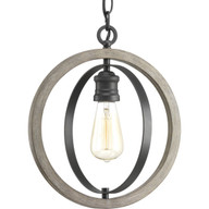 Progress Lighting Pendants Light - Conestee Collection One-Light Graphite Farmhouse Pendant Light - Model P500092-143