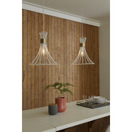 Progress Lighting Lorin Collection One-Light Mid-Century Modern Satin White Metal Pendant Light - Dry Location Listed Application Shot Model P500365-028