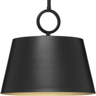 Progress Lighting Pendants Light - Parkhurst Collection One-Light New Traditional Matte Black Metal Pendant Light - Model P500367-31M