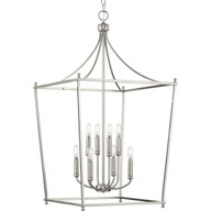 Progress Lighting Hall & Foyer Light - Parkhurst Collection Eight-Light New Traditional Brushed Nickel Chandelier Foyer Light - Model P500371-009
