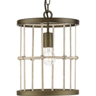 Progress Lighting Pendants Light - Lattimore Collection One-Light Aged Brass Pendant - Model P500417-161