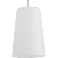 Progress Lighting Pendants Light - Clarion Collection One-Light Brushed Nickel Etched White Transitional Pendant - Model P500430-009