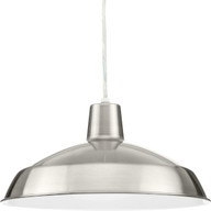 Progress Lighting Pendants Light - Metal Shade LED Collection Brushed Nickel Spun Metal Shade Farmhouse Pendant Light - Model P5094-0930K9