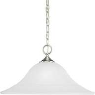 Progress Lighting Pendants Light - Trinity Collection One-Light Brushed Nickel Etched Glass Traditional Pendant Light - Model P5095-09