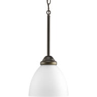 Progress Lighting Pendants Light - Heart Collection One-Light Antique Bronze Etched Glass Traditional Mini-Pendant Light - Model P5131-20