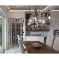 Progress Lighting Staunton Collection One-Light Graphite Smoke Glass Global Pendant Light - Dry Location Listed Application Shot Model P5333-143