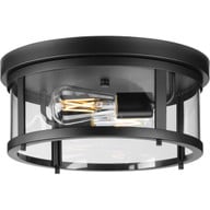 Progress Lighting Close-to-Ceiling Light - Three-Light Dome Glass 15-1/4" Close-to-Ceiling - Model P3926-20ET