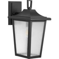 Progress Lighting Outdoor Light - Padgett Collection One-Light Transitional Textured Black Clear Seeded Glass Outdoor Wall Lantern - Model P560308-031