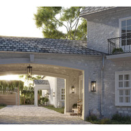 Progress Lighting Ramsey Collection Textured Black Modern Farmhouse Outdoor Small Wall Lantern - Wet Location Listed Application Shot Model P560337-031