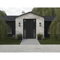 Progress Lighting Ramsey Collection Textured Black Modern Farmhouse Outdoor Large Wall Lantern - Wet Location Listed Application Shot Model P560339-031