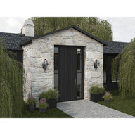 Progress Lighting Bradshaw Collection One-Light Textured Black Clear Glass Transitional Small Outdoor Wall Lantern - Wet Location Listed Application Shot Model P560347-031