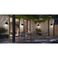 Progress Lighting Bayside Collection One-Light Non-Metallic Black Outdoor Wall Lantern - Wet Location Listed Application Shot Model P560363-031