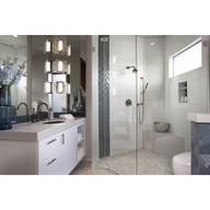 Progress Lighting LED Stone Glass Sconce Collection Brushed Nickel ADA Wall Sconce - Damp Location Listed Application Shot Model P710080-009-30