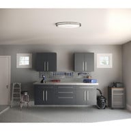Progress Lighting One-Light 18" LED Oval Flush Mount - Damp Location Listed Application Shot Model P7251-0930K9
